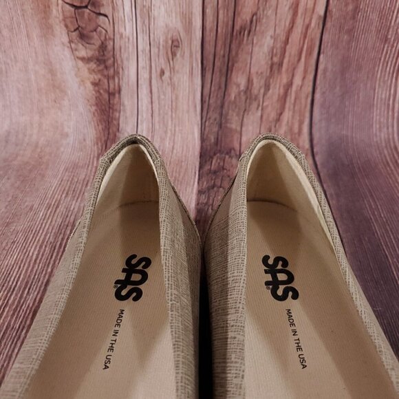 SAS Scenic Womens Size 7.5 M Tan Fog Comfort Slip On Ballet Flats Shoes USA Made - Picture 8 of 14